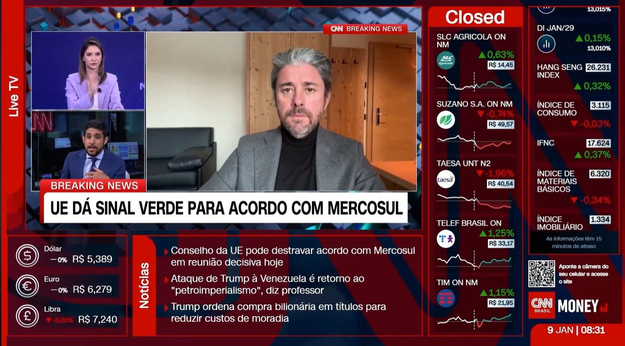 Graziano Messana comenta acordo UE–Mercosul em entrevistas à CNN Brasil