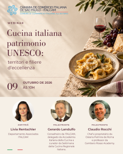 Webinar ITALCAM: “Cucina italiana patrimonio UNESCO: territori e filiere d’eccellenza”